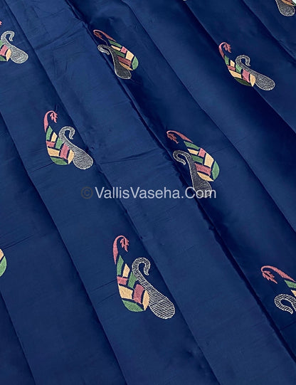 Butter Silk - Navy Blue & Purple Combo - VVBS002