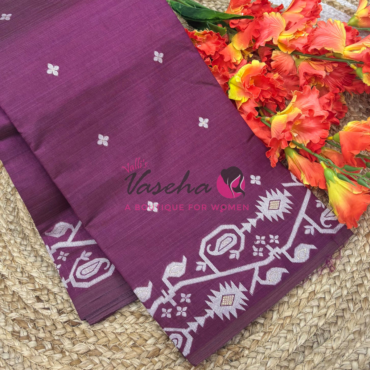 Semi Gicha Tussar Silk - Wine Shade - VVGTS002
