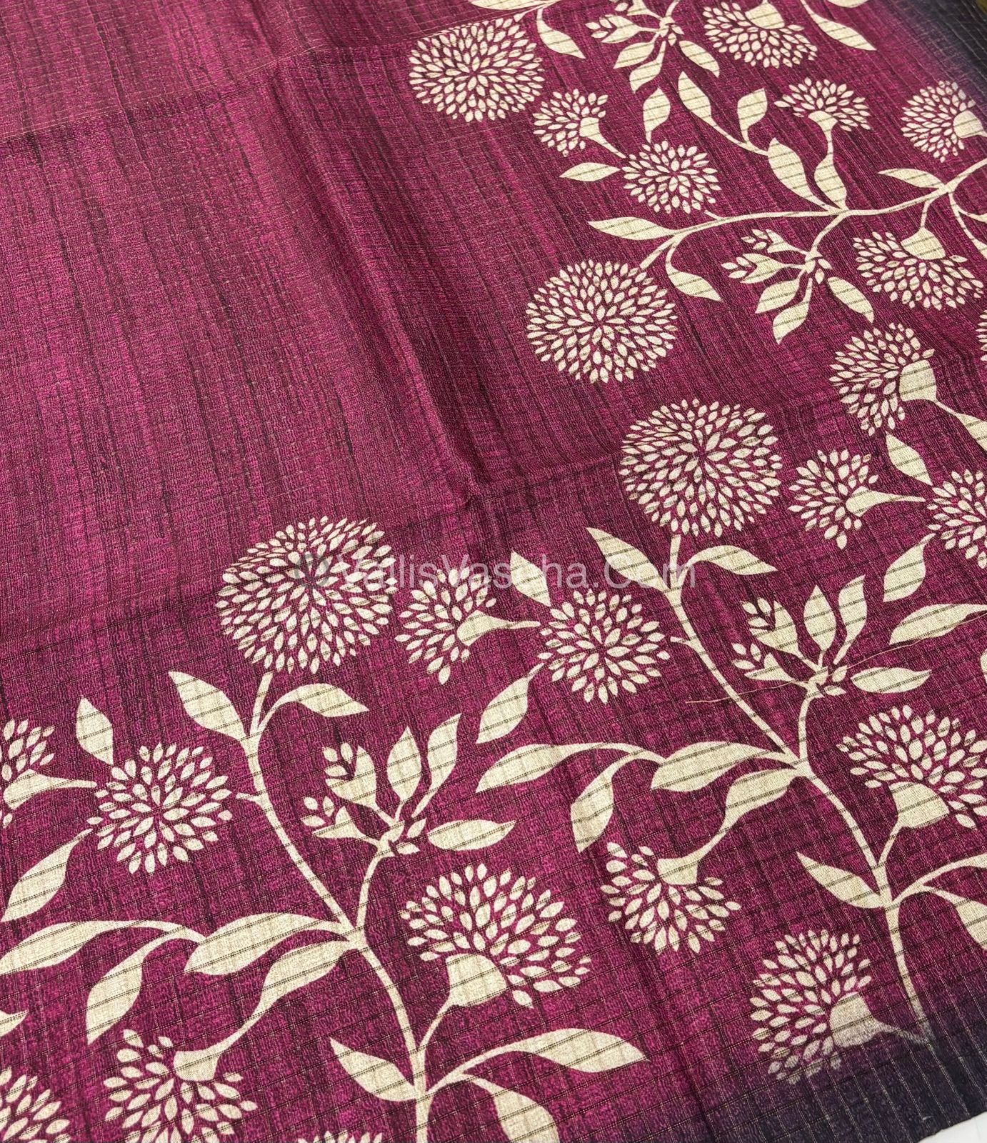 Art Tussar / Art Silk - Pink & Dark Purple - VVATS002