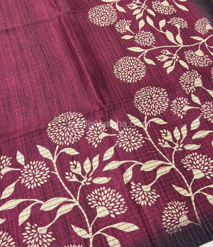 Art Tussar / Art Silk - Pink & Dark Purple - VVATS002