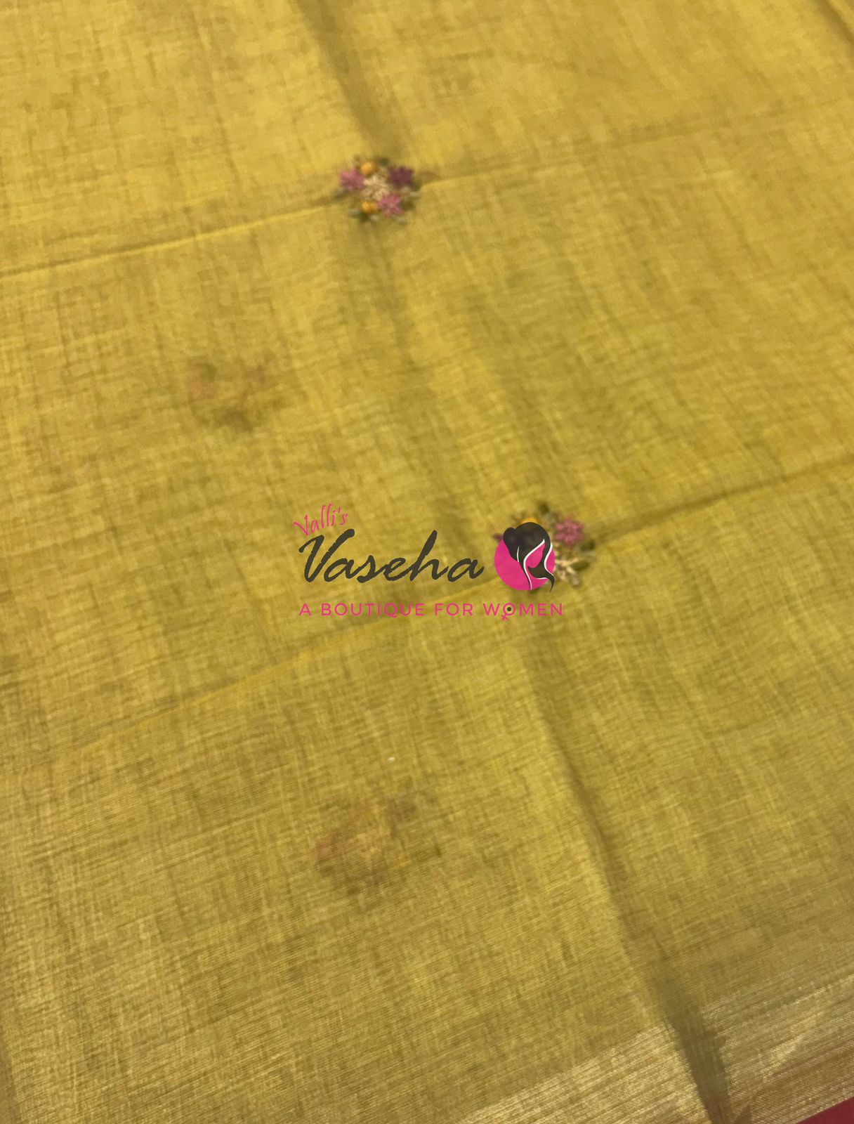 French Knot - Tissue Saree - Green Shade - VVLFN014
