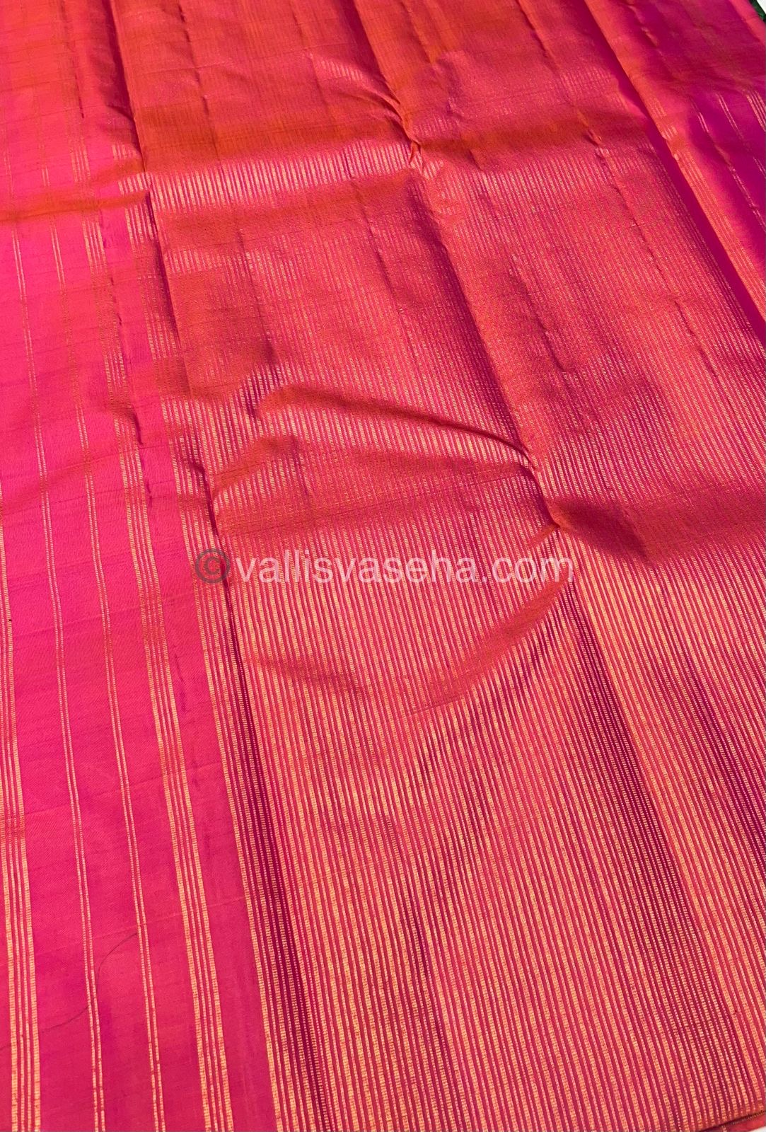 Pure Kanchipuram Silk Saree - Pazhum Pazhamum Checks - VVPS006