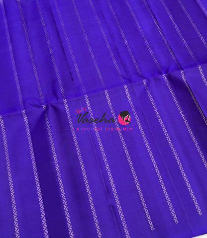 Pure Soft Silk Saree - Border Less  - Violet & Lemon Green Combo - VVPSS066