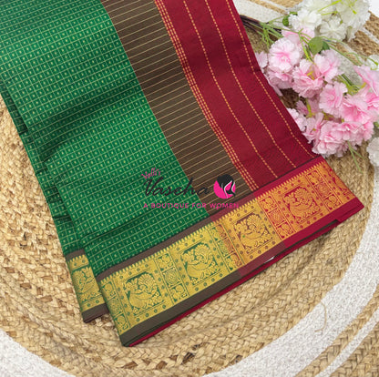 Semi Silk Cotton Saree | Lakshadeepam Design |VVSSC009