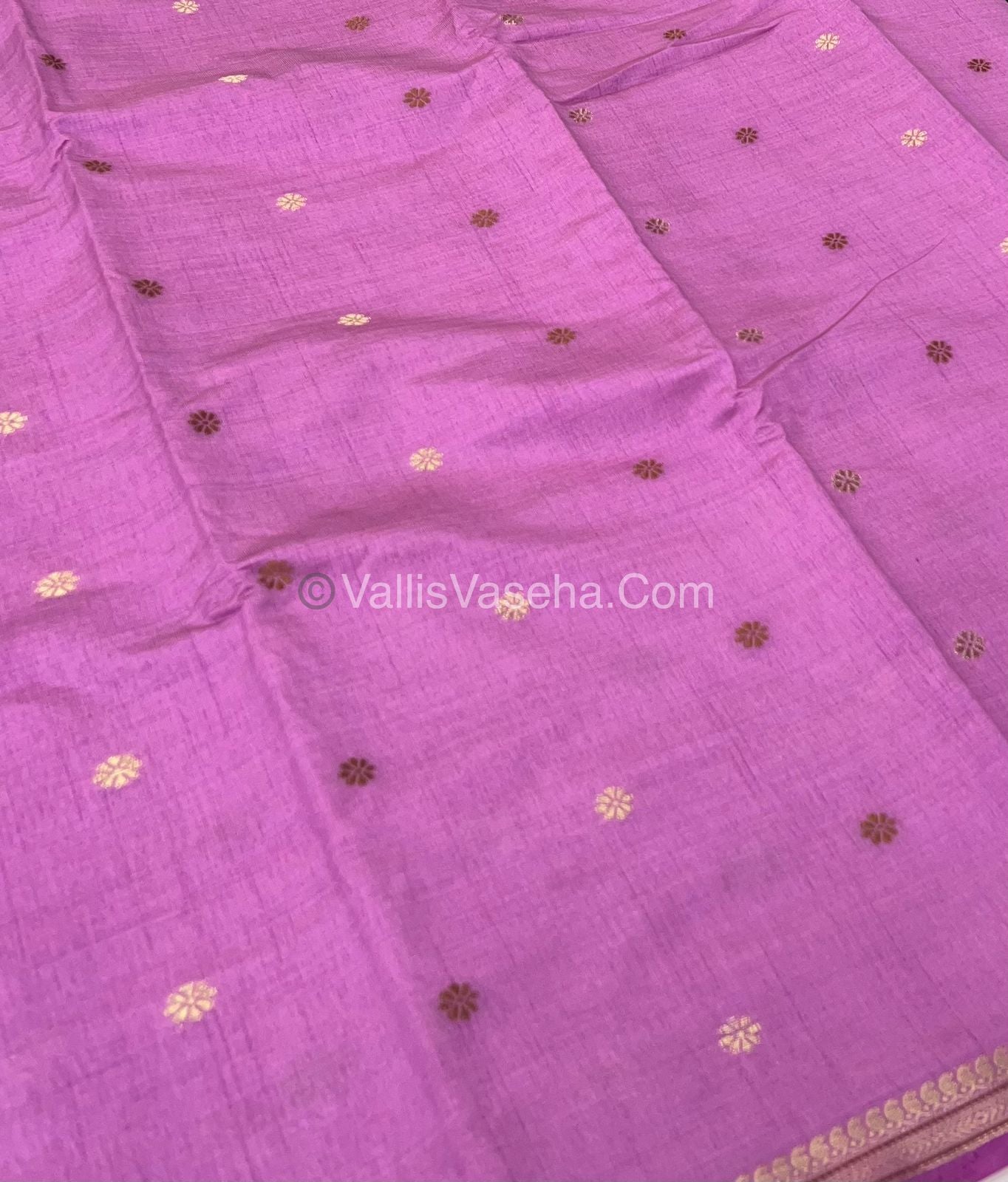 Semi Tussar Silk Saree - Onion Pink ( Lilac ) shade - VVSTS011