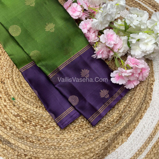 Half Mix - Pure Soft Silk Saree - Long Retta Petta Border with Butta - VVPSS050