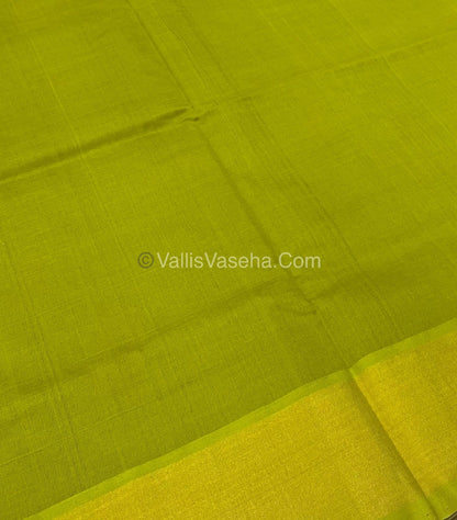 Semi Silk Cotton Saree - Wine & Green Combo - VVSSC001
