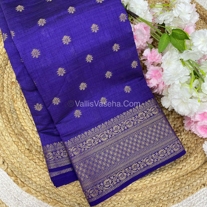 Semi Tussar Silk  - Violet Shade  - VVSTS014