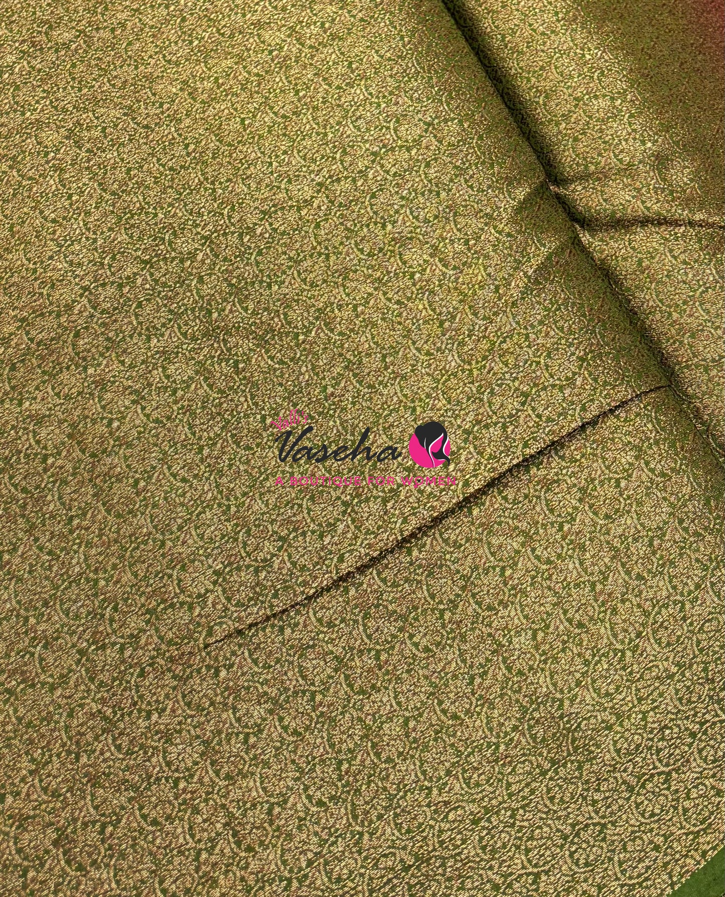Bamboo Silk Saree  - Pink With Green Shade - VVBSS001