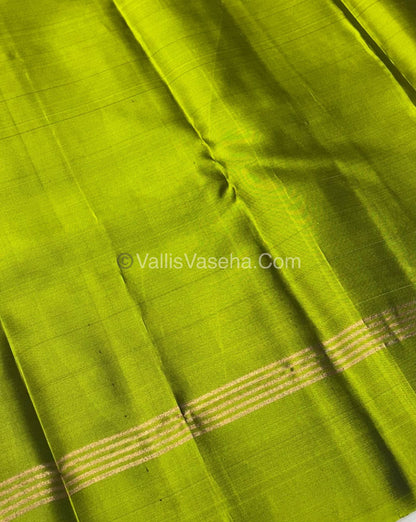 Half Mixed Soft Silk Saree - Green With Green - VVPSS073
