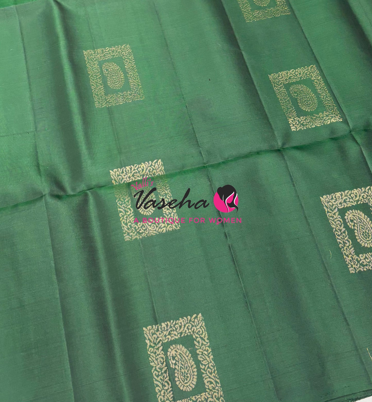 Pure Soft Silk Saree  - Border Less  - Dark Green Shade - VVPSS100