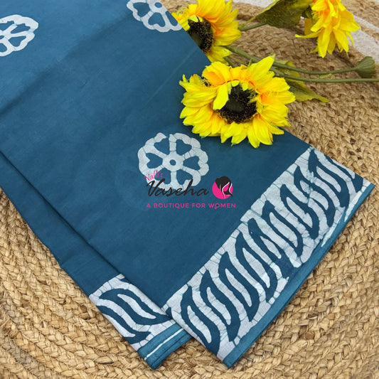 Pure Soft Mul Mul Cotton Sarees - Hand Block Prints - VVMMC009