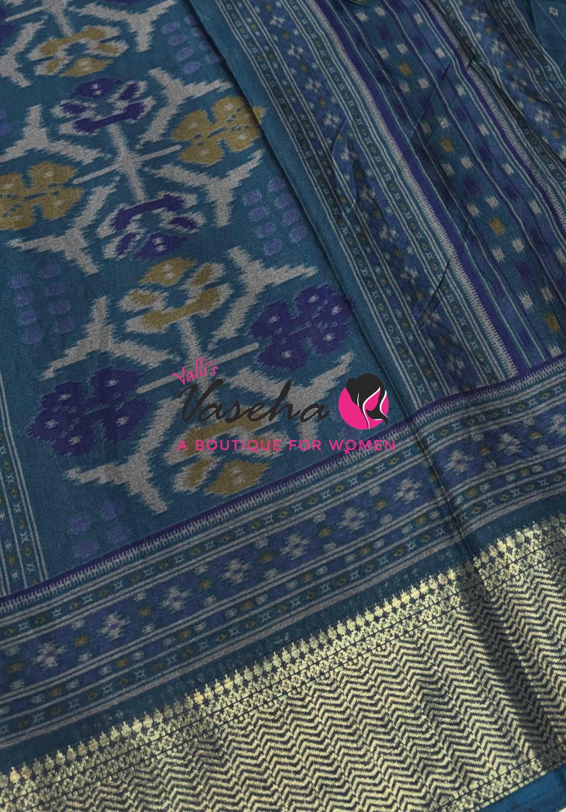 Casual Wear - Semi Patola Silk -  Blue & Blue Shade - VVSPS001
