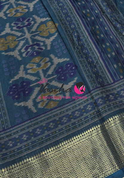 Casual Wear - Semi Patola Silk -  Blue & Blue Shade - VVSPS001
