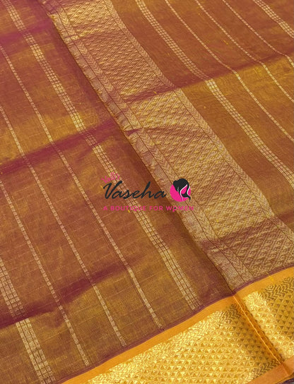 Pure Silk Cotton Saree - Zari Checks - VVCSC001