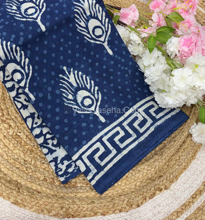 Pure Soft Mul Mul Cotton Sarees - Hand Block Prints - VVMMC006