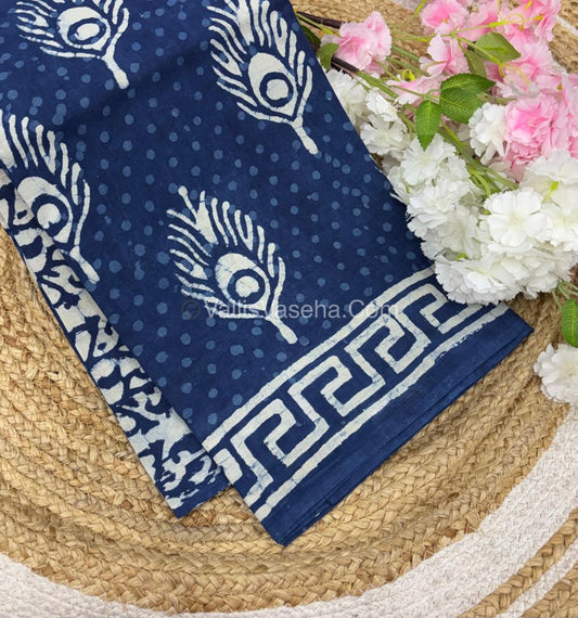 Pure Soft Mul Mul Cotton Sarees - Hand Block Prints - VVMMC006