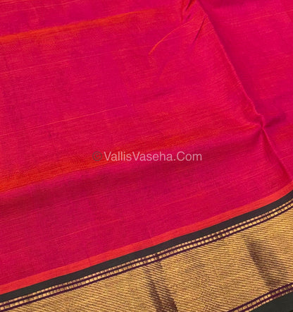 Pure Silk Cotton Sarees - Pink & Green Shade - VVPSC008