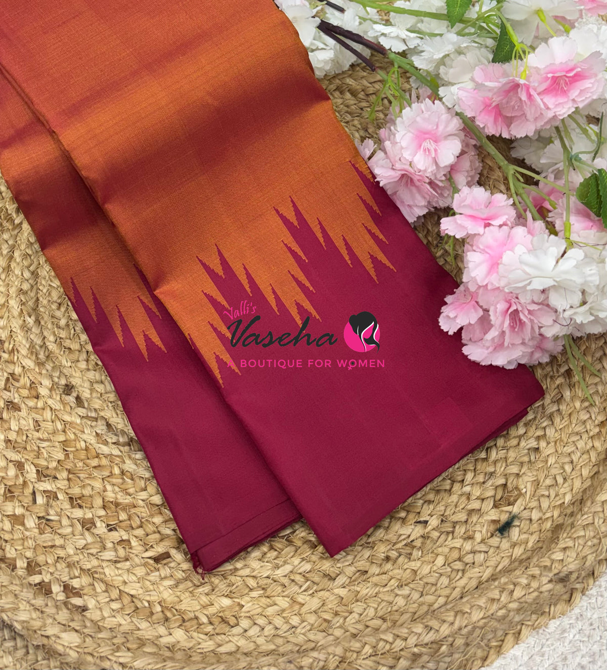 Pure Kanchipuram Silk Saree - Thalampoo - VVPS029