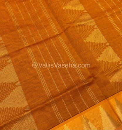Semi Silk Cotton Saree - Purple with Orangish Yellow Shade - VVSSC002