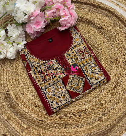 Ready Made - Pure Kalamkari Cotton - Short Kurti - VVRKC003