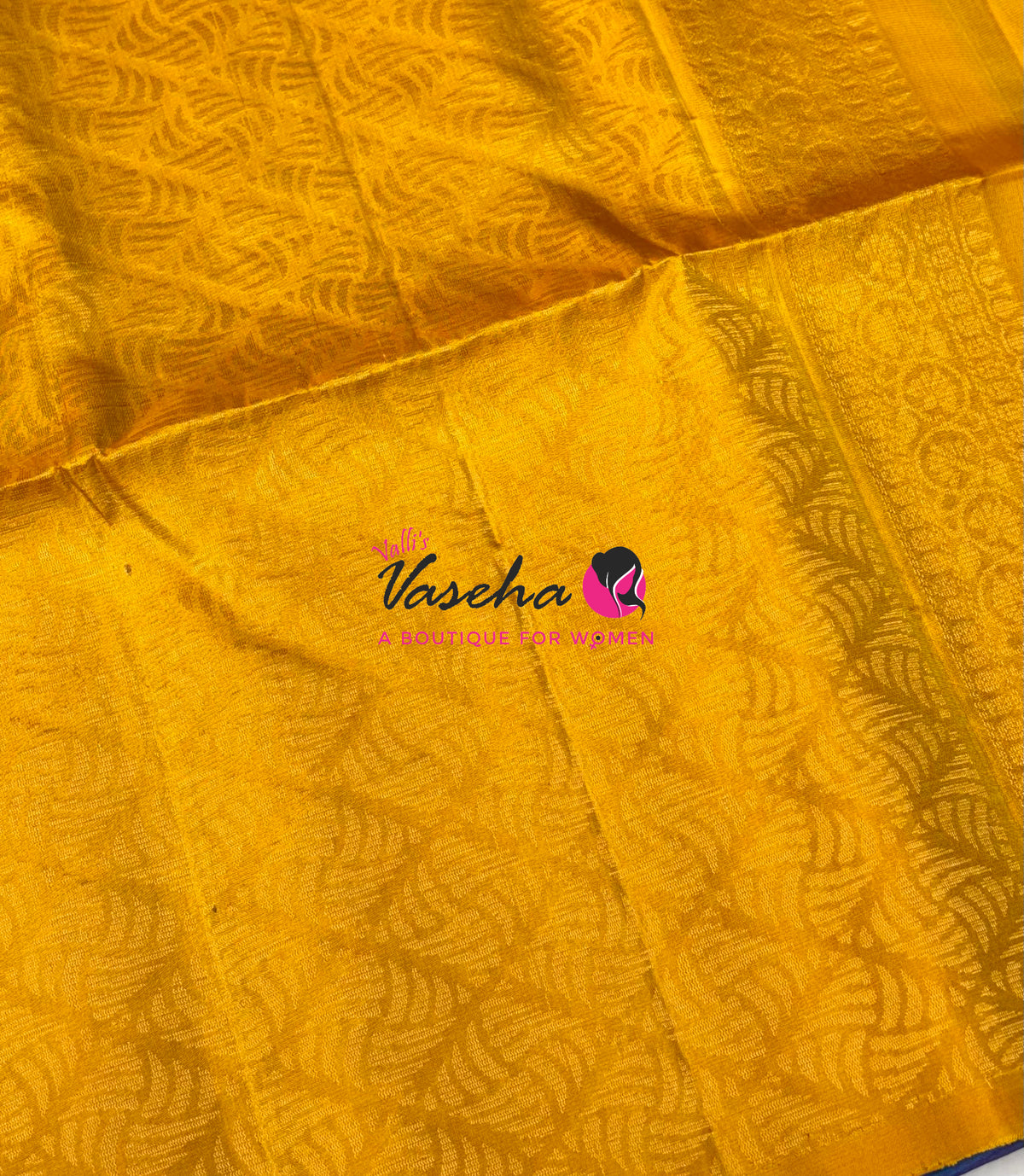 Pure Soft Silk Saree  - Blue With Yellow - VVPSS118