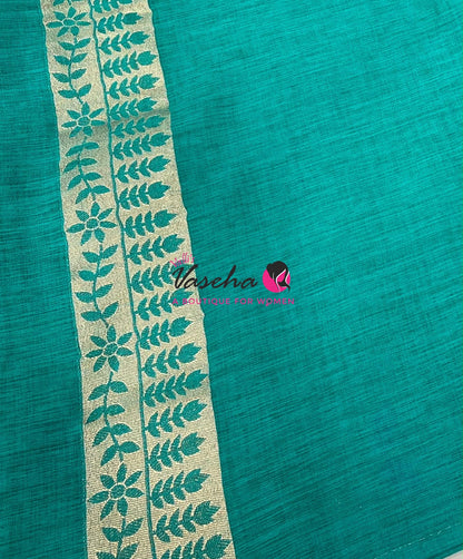 Banarasi - Heritage Meenakari Silk -   Turquoise Green Shade - VVBHS016