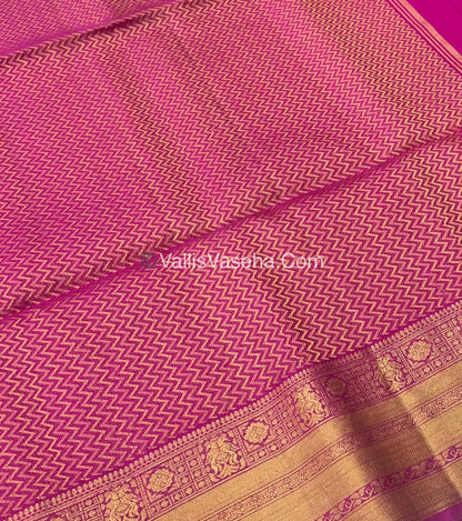 Pure Soft Silk Saree - Peachish  Orange & Pink Combo - VVPSS048