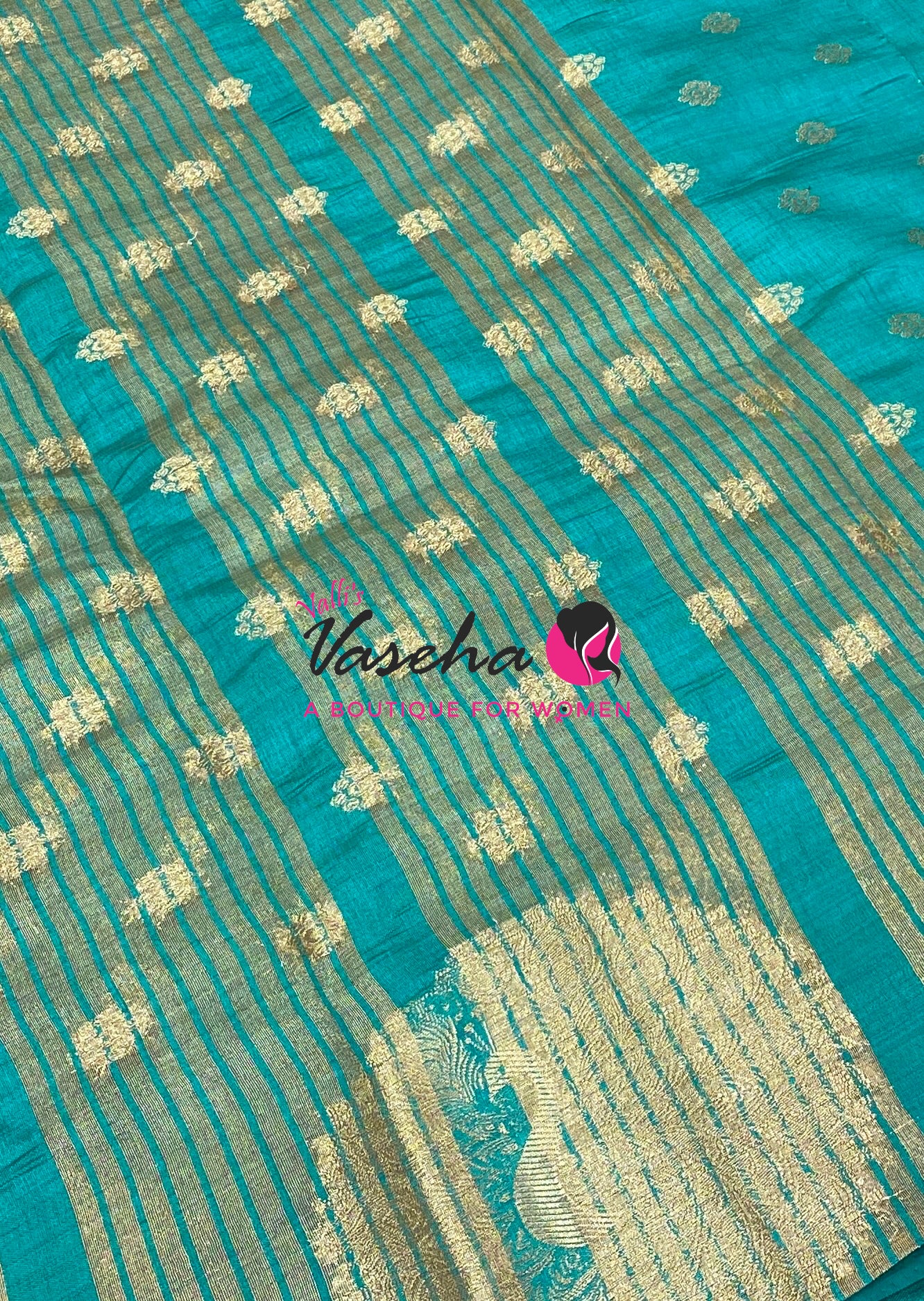 Semi Tussar Silk Saree | Blue Shade |VVSTS056