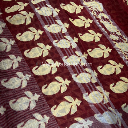 Linen Mixed Cotton Saree |VVLMP001