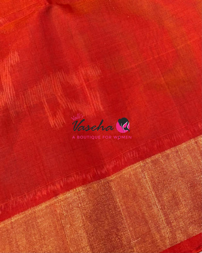 Pochampally Silk Cotton Saree - & ￼ ￼ purplish Maroon - VVPPS001