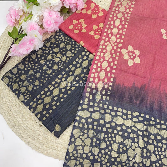 Unstitched Salwar Material- Baswada Batick Printed Silk - VVUSM005