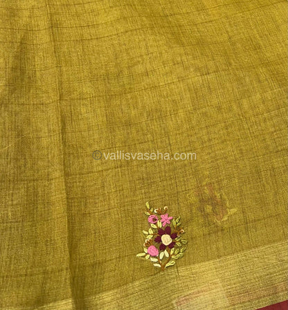 French Knot - Tissue Saree - Green Shade - VVLFN002