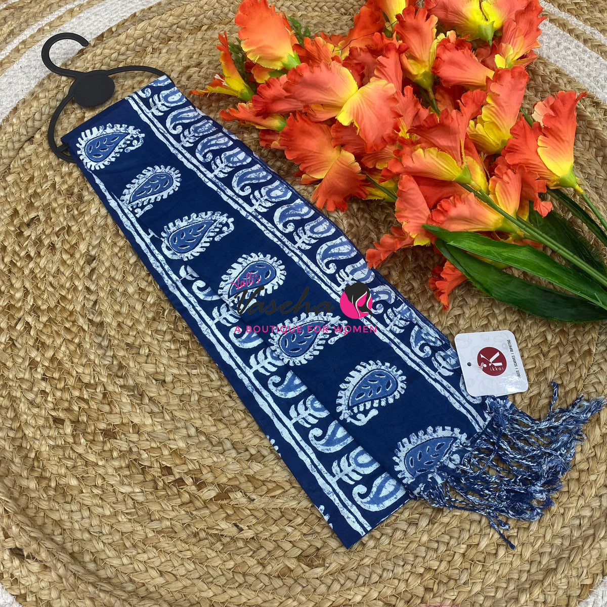 Stoles & Dupattas - Indigo Blue print - VVSD001