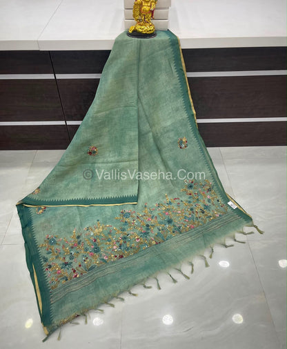 French Knot - Tissue Saree - Blue Shade - VVLFN013