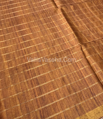 Semi Chanderi Saree - checks pattern - VVSCS004
