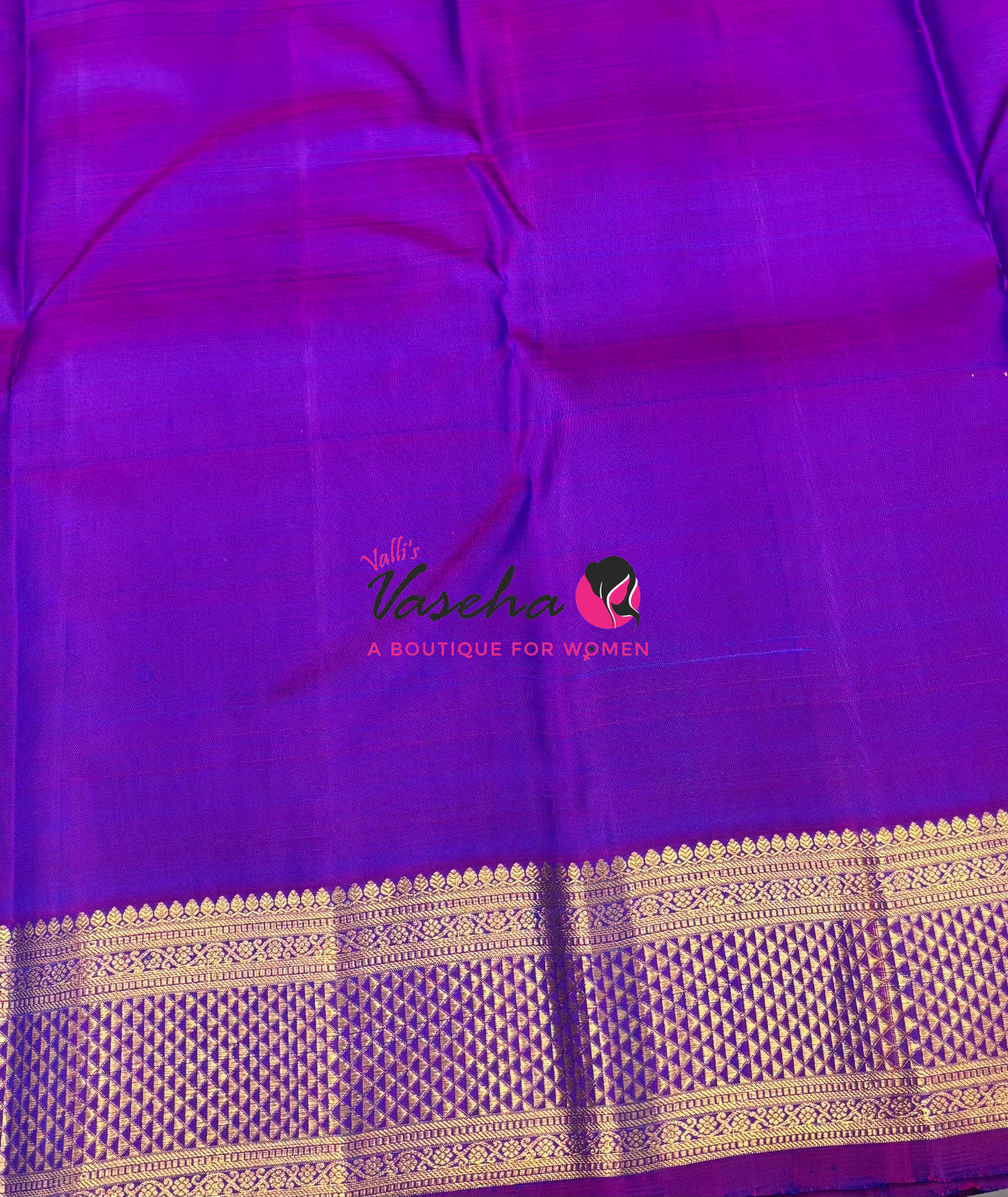Pure Kanchipuram Silk Saree - Peacock Blue & Purple Combo - VVPS025