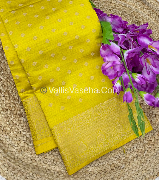 Semi Tussar Silk  - Yellow Shade  - VVSTS015