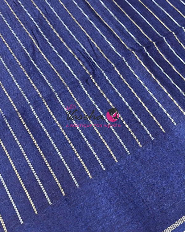 Semi Tussar Silk Saree | Blue Shade |VVSTS049