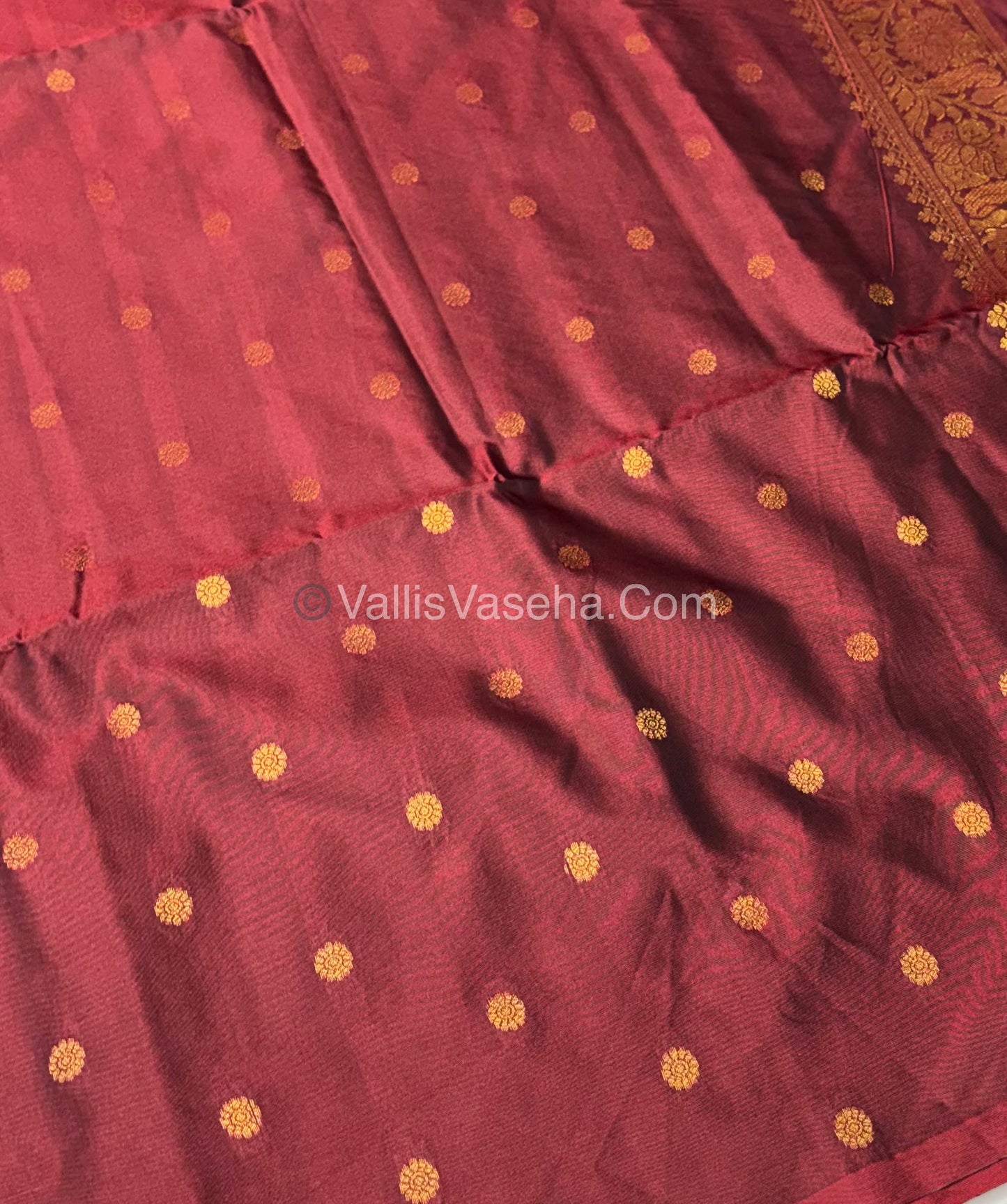 Semi Soft Silk - Kolam Design - Merun Shade - VVSSS029