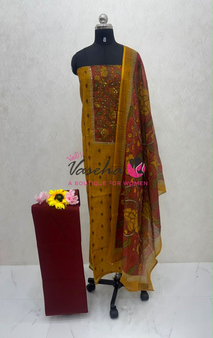 Unstitched Kalamkari Salwar Material  | VVUSM030