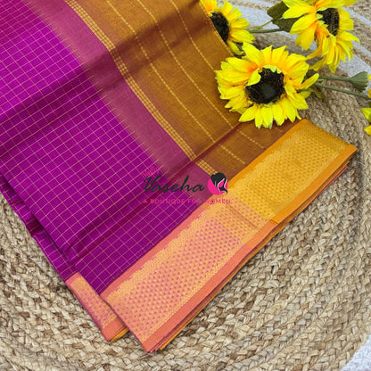 Pure Silk Cotton Saree - Zari Checks - VVCSC001