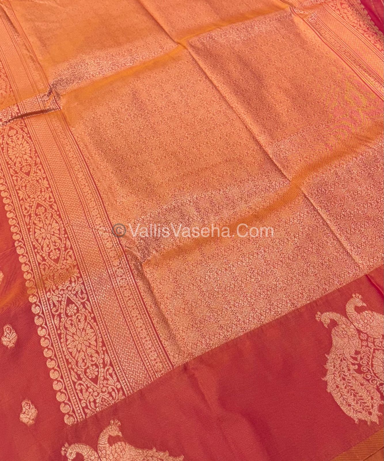 Semi Soft Silk  - Peachish Orange Shade -VVSSS018