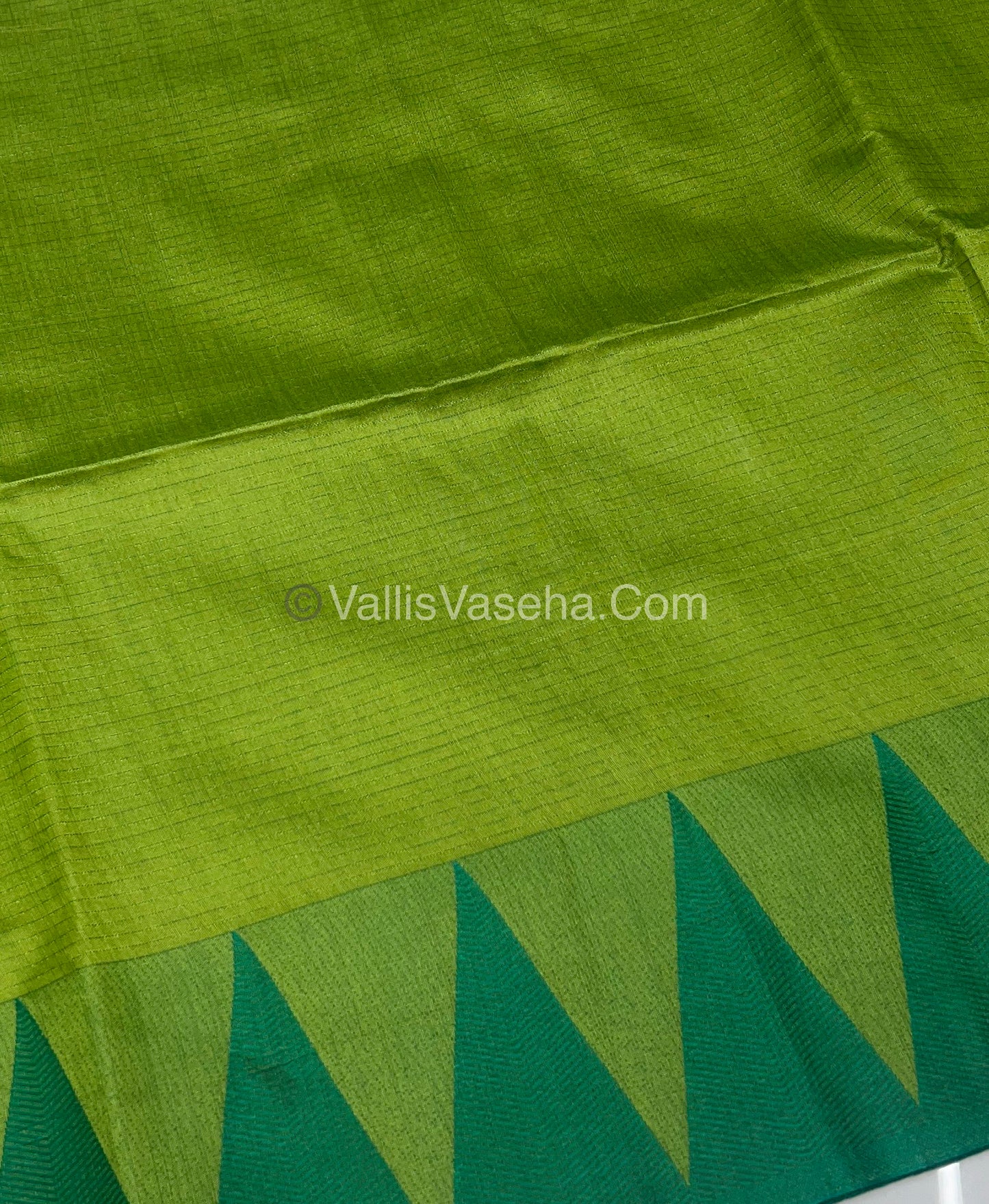 Semi Raw Silk - Green With Green Shade - VVRS006