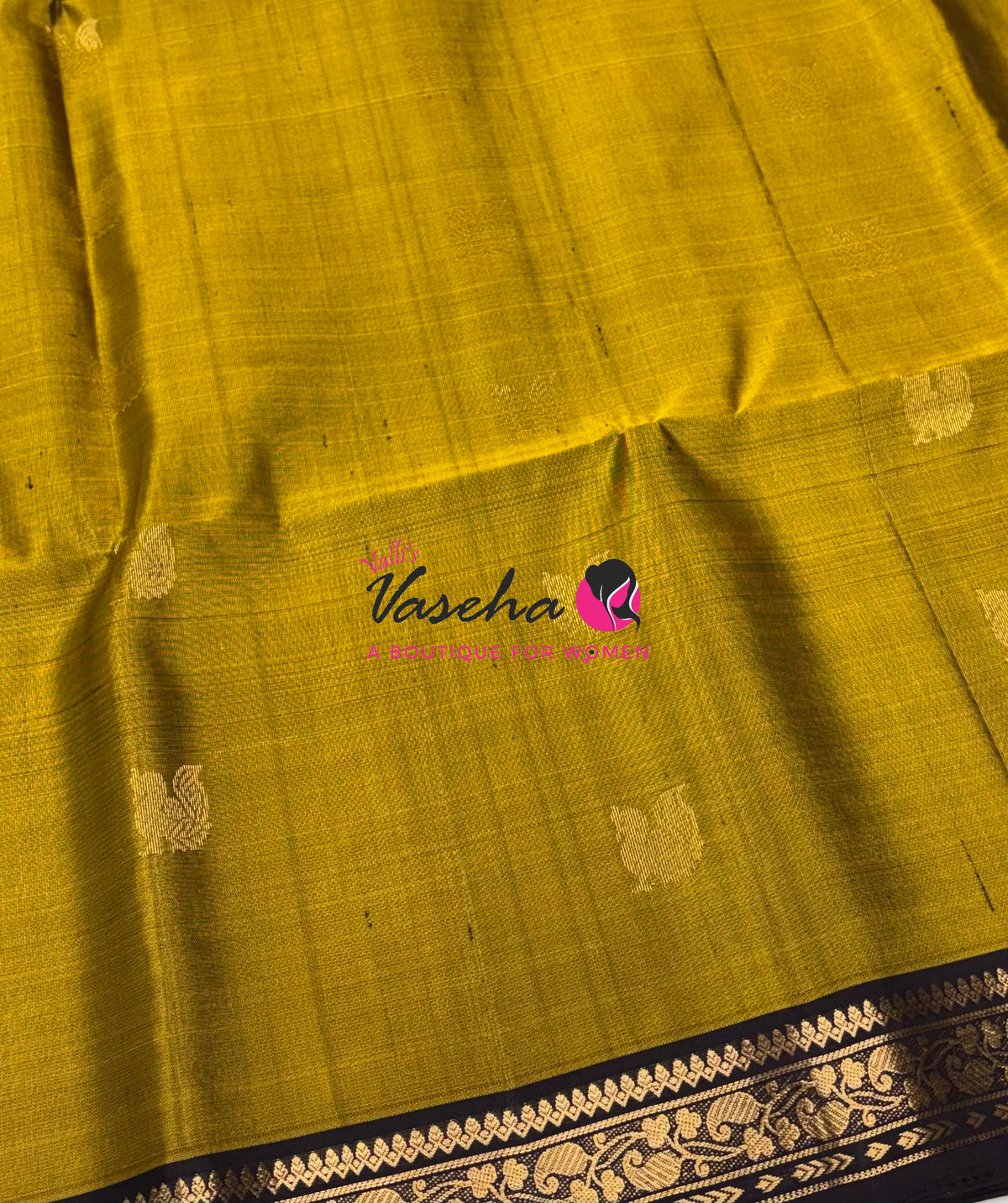 Pure Soft Silk Saree - Mustard Yellow & Brown Shade - VVPSS099