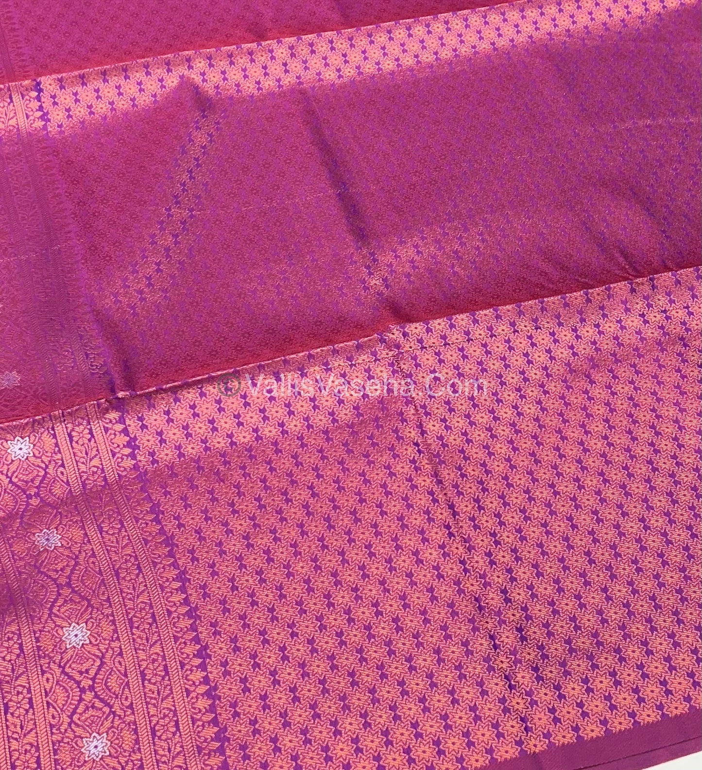 Semi Soft Silk - Border Butta  - Purple Shade -VVSSS010