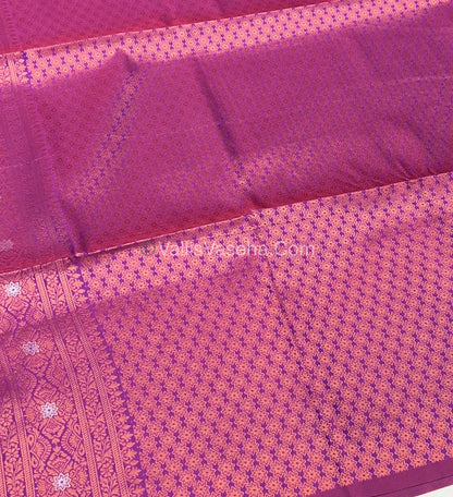 Semi Soft Silk - Border Butta  - Purple Shade -VVSSS010