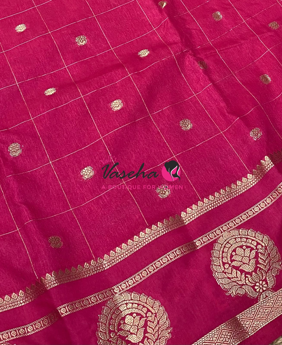 Semi Tussar Silk Saree | Pink Shade |VVSTS060