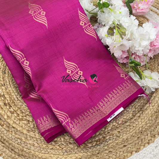 Semi Tussar Silk Saree | Pink Shade |VVSTS072