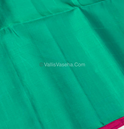 Pure Soft Silk Saree - Border Less  - Pink & Green Combo - VVPSS070